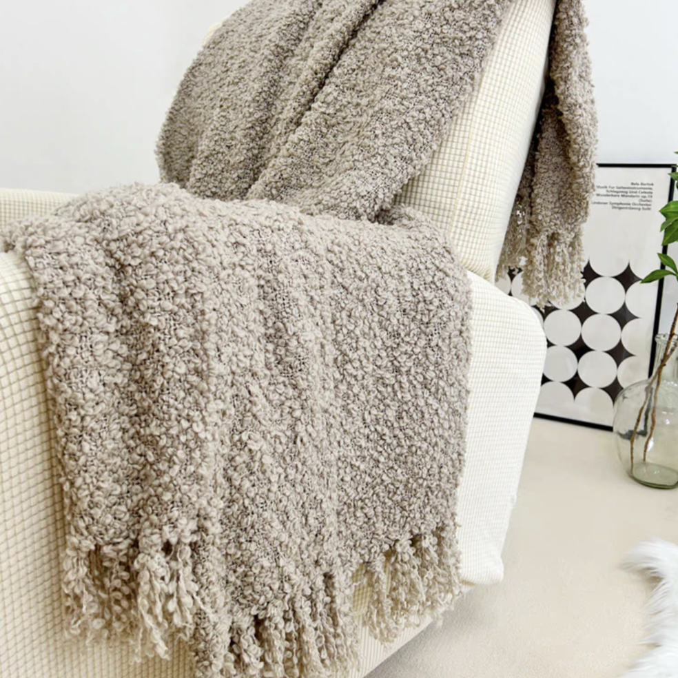 Luxurious Textured Mulberry Throw Blanket
