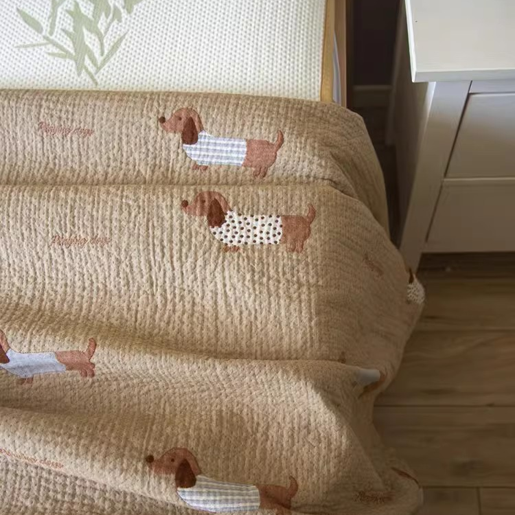 Cartoon Cotton Gauze Quilted Blanket