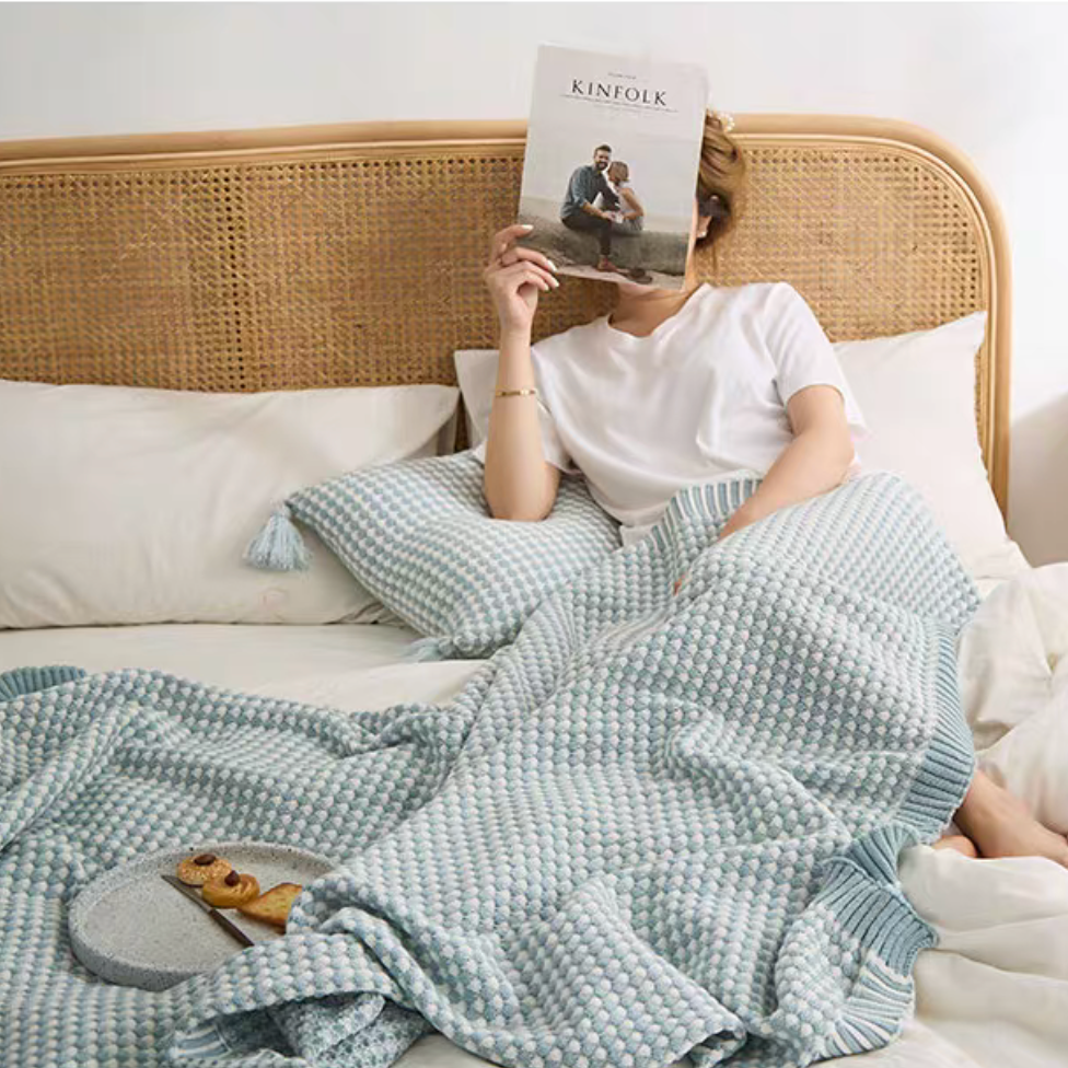 Chic Cozy Acrylic Knit Throw Blanket