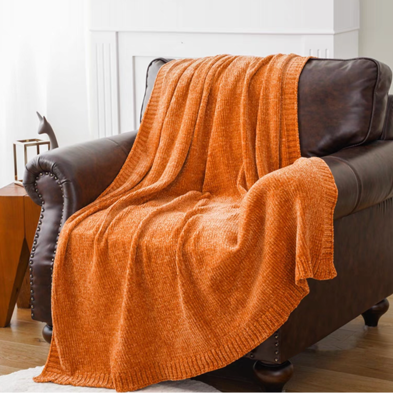 EcoSoft Chenille Knit Throw Blanket
