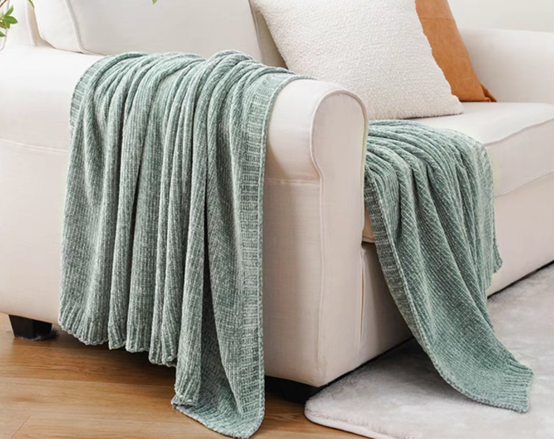 EcoSoft Chenille Knit Throw Blanket