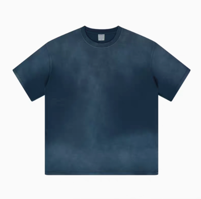 Casual gradient oversized t-shirt in royal blue front view