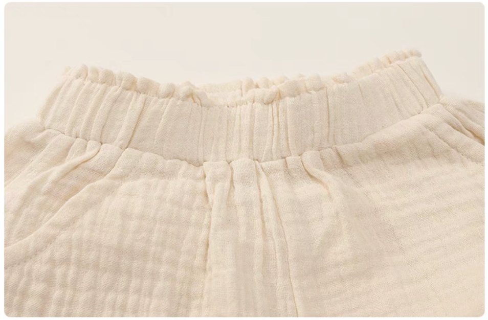 Baby Cotton Gauze Top & Shorts Two-Piece Set