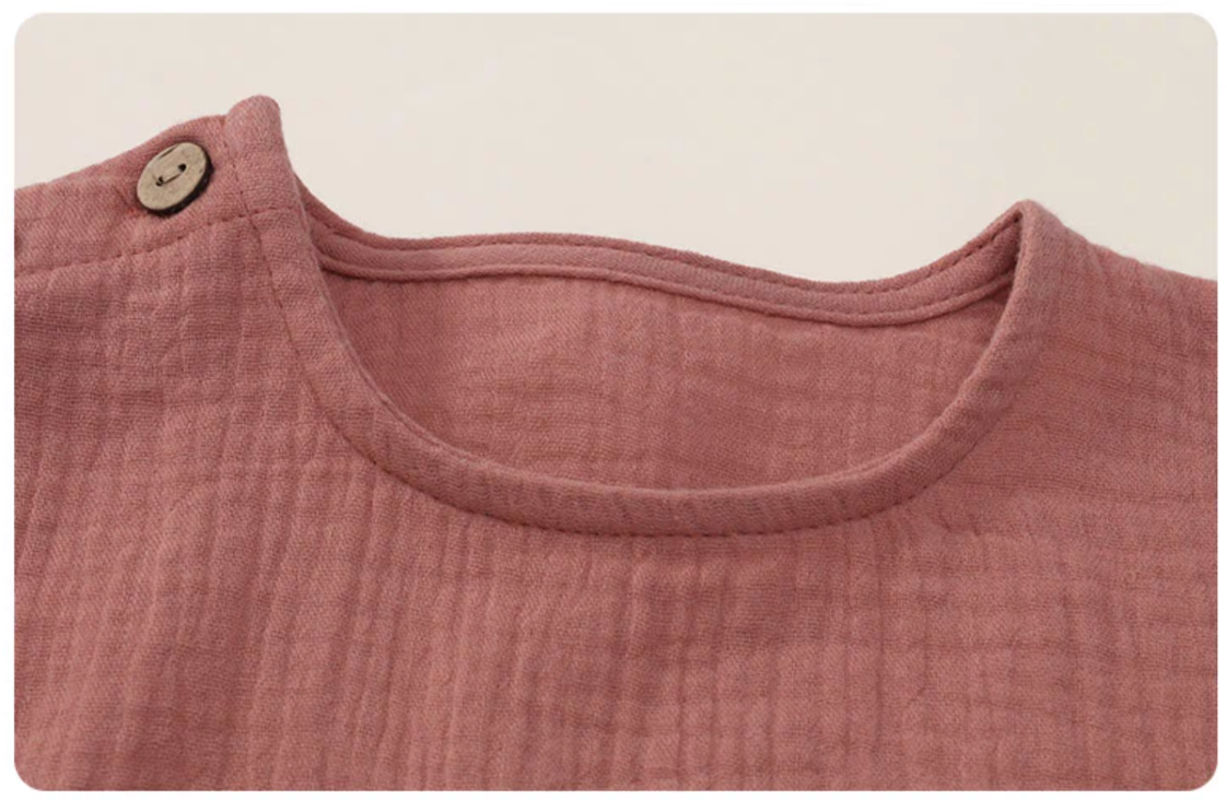 Baby Cotton Gauze Top & Shorts Two-Piece Set