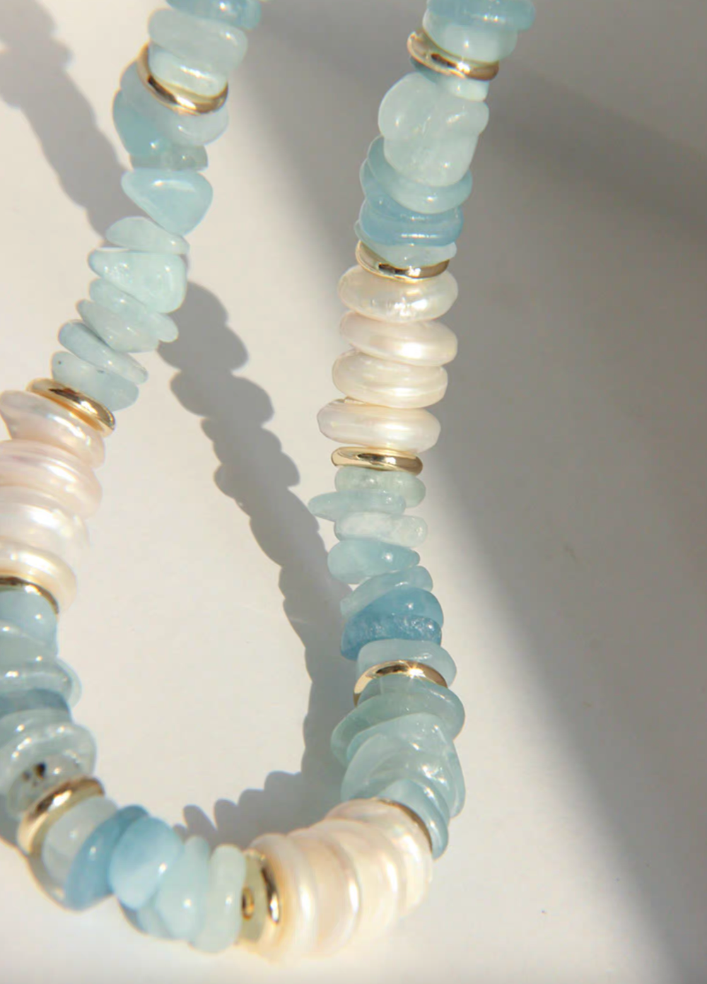 Coastal Aquamarine & Pearl Choker