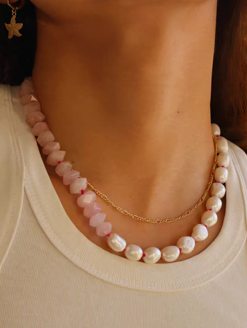 Elegant Freshwater Pearl & Gemstone Statement Choker