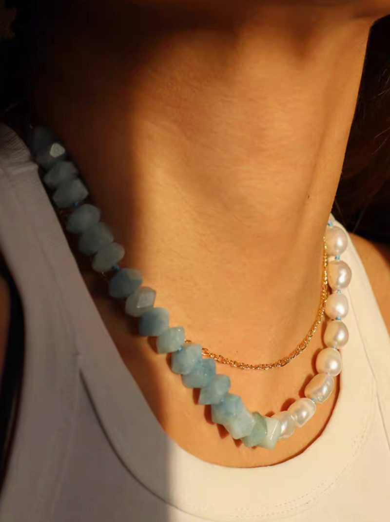 Elegant Freshwater Pearl & Gemstone Statement Choker