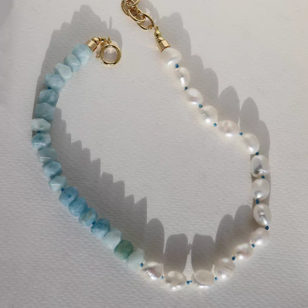 Elegant Freshwater Pearl & Gemstone Statement Choker