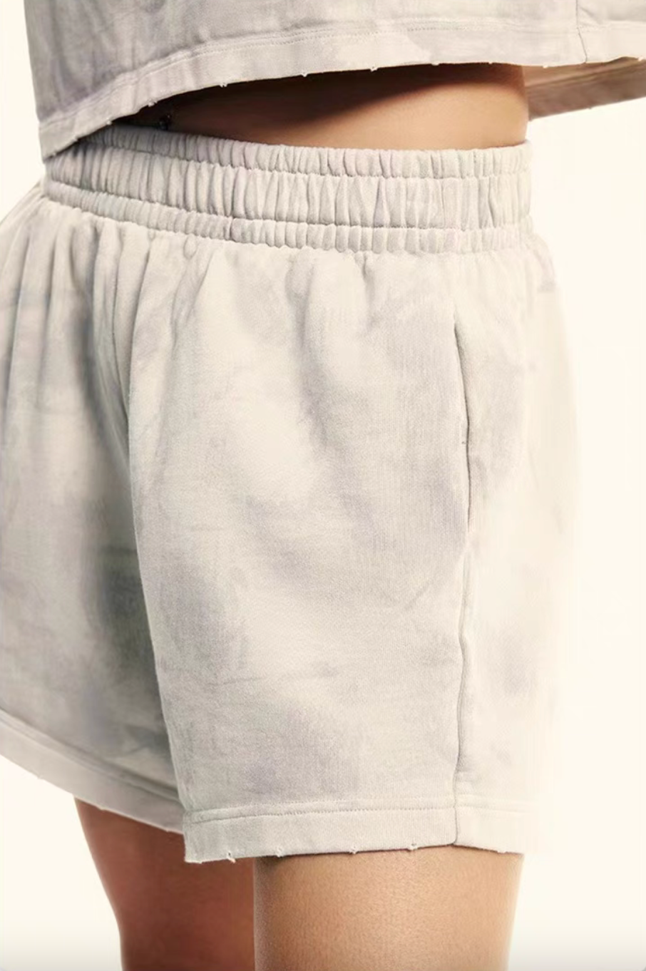 Retro Washed Cropped Top & Lounge Shorts Set