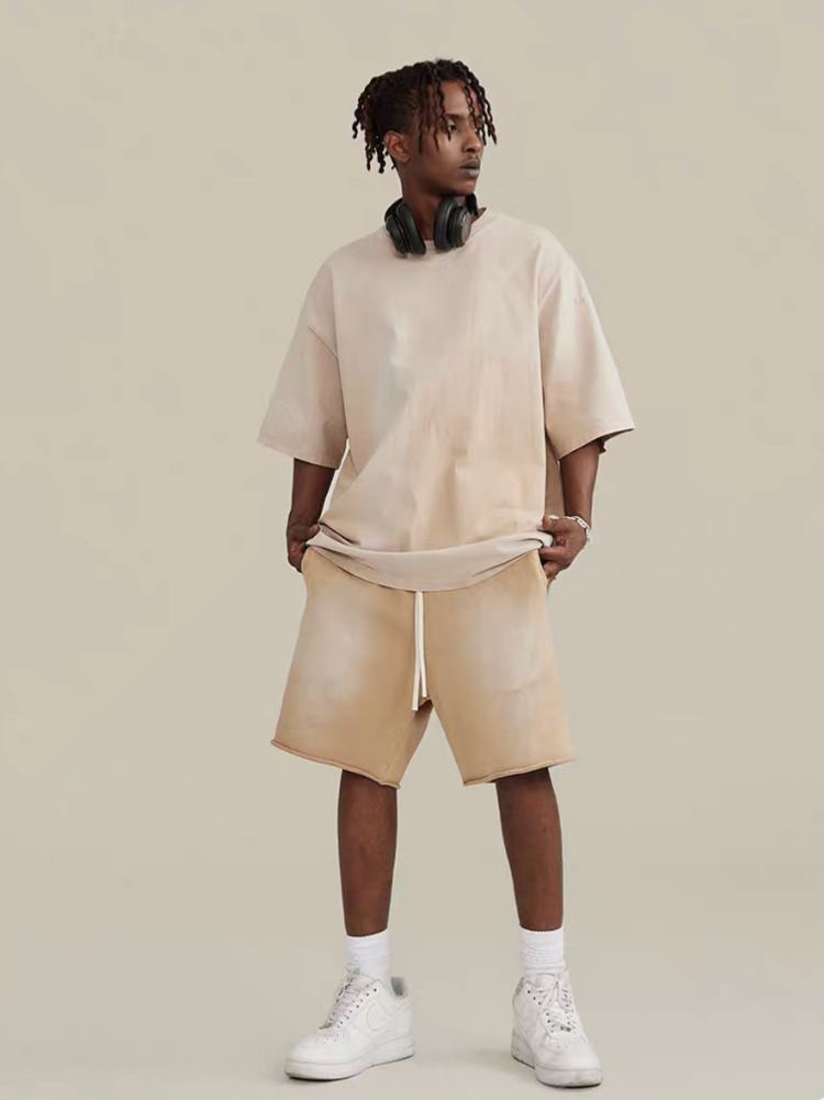 Casual Gradient Oversized T-Shirt & Shorts Set