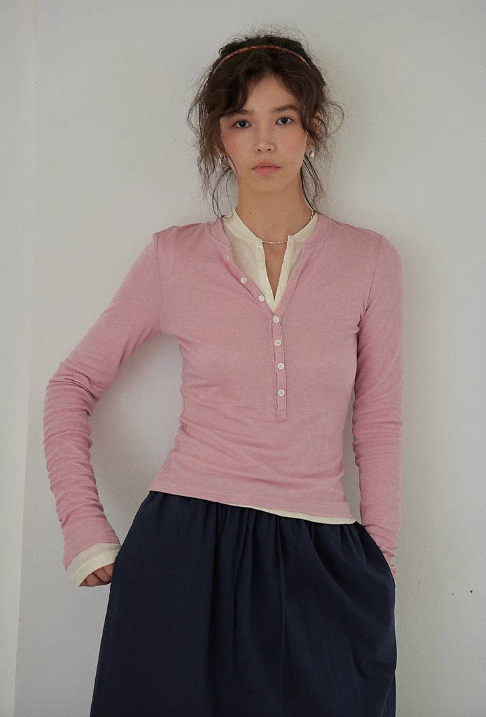 EcoSoft Tencel Wool Button-Up Tee