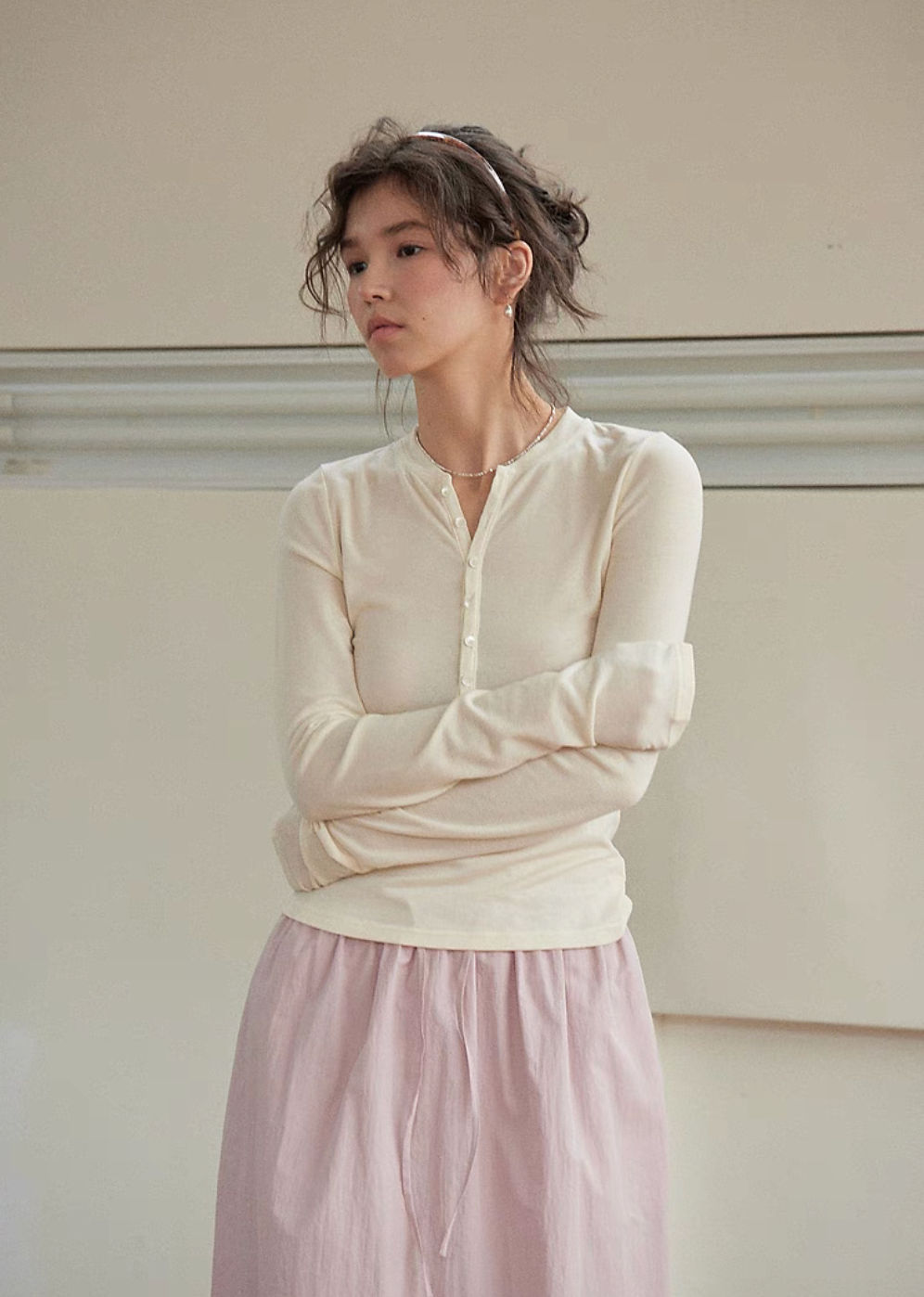 EcoSoft Tencel Wool Button-Up Tee