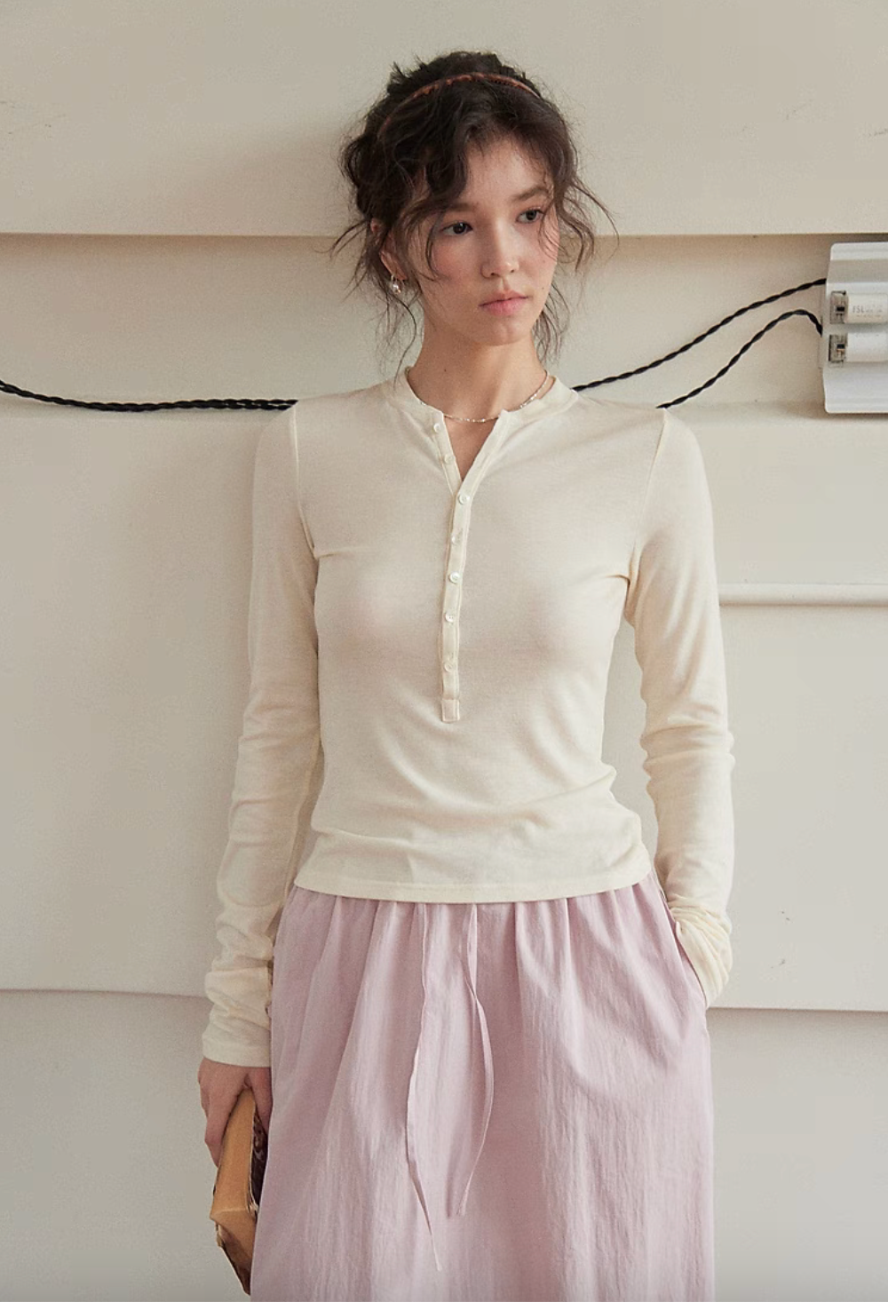 EcoSoft Tencel Wool Button-Up Tee