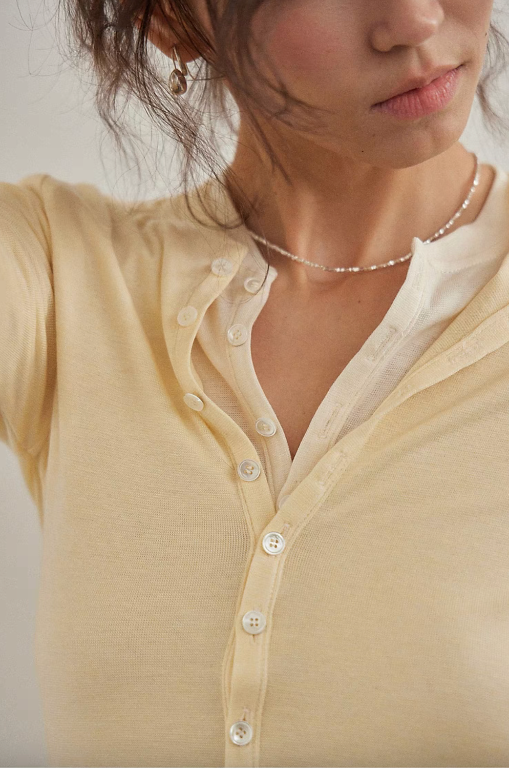 EcoSoft Tencel Wool Button-Up Tee