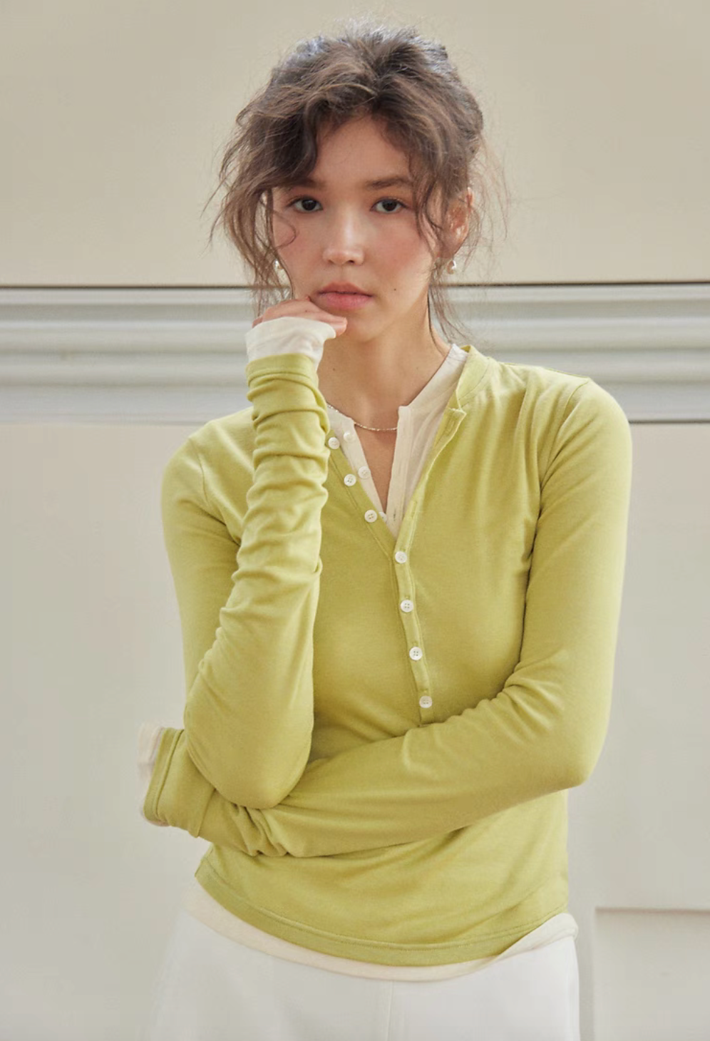 EcoSoft Tencel Wool Button-Up Tee