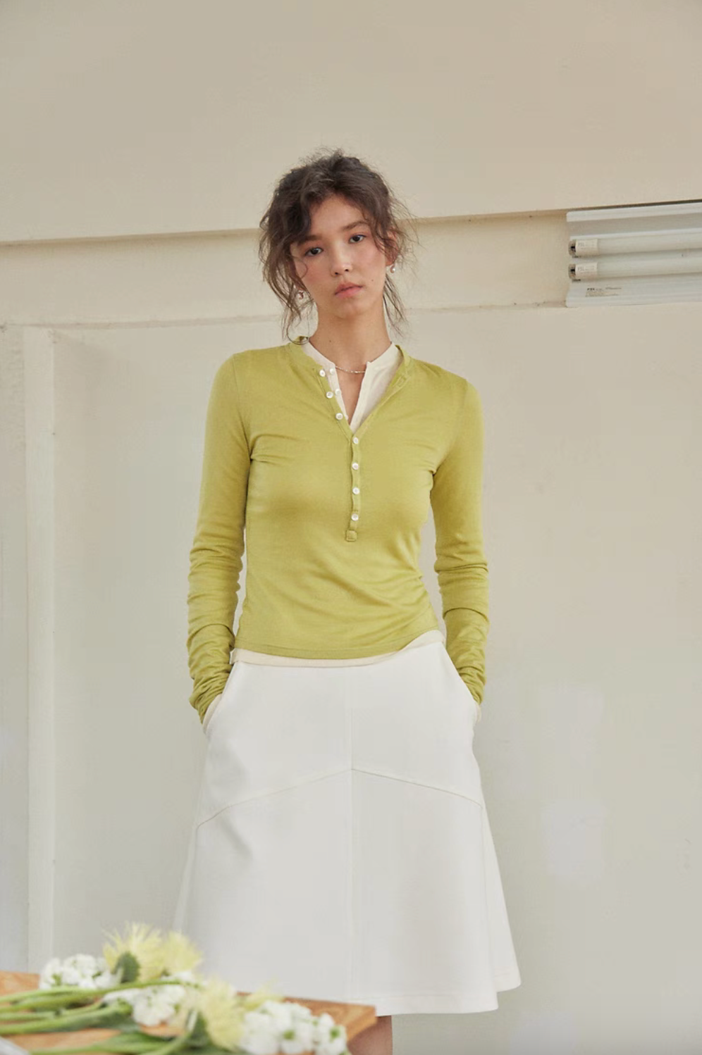 EcoSoft Tencel Wool Button-Up Tee