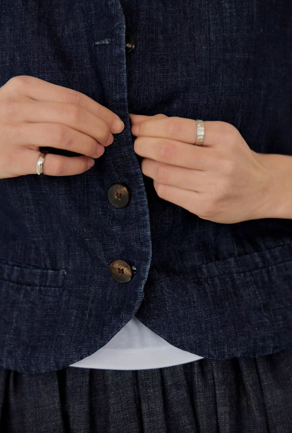 Timeless Denim Vest & High-Waist Skirt Set