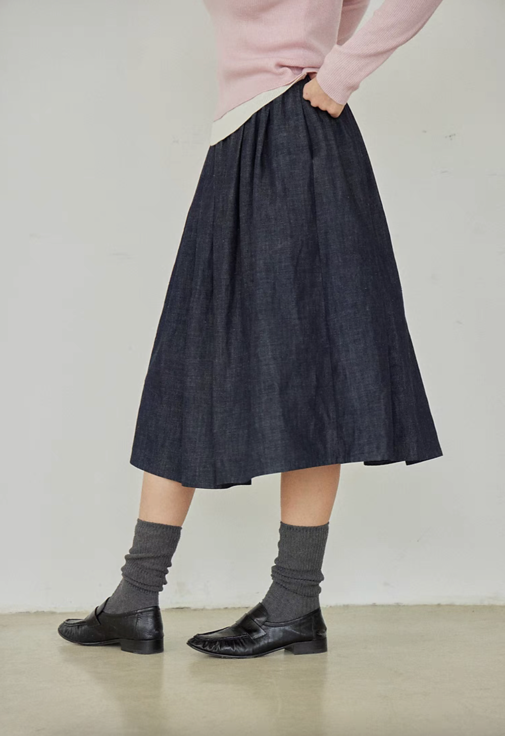 Timeless Denim Vest & High-Waist Skirt Set