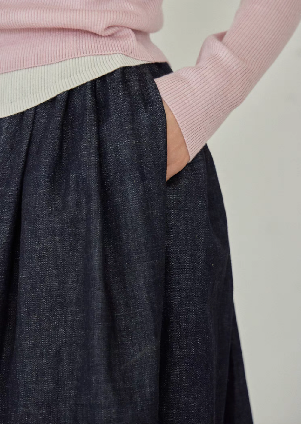 Timeless Denim Vest & High-Waist Skirt Set