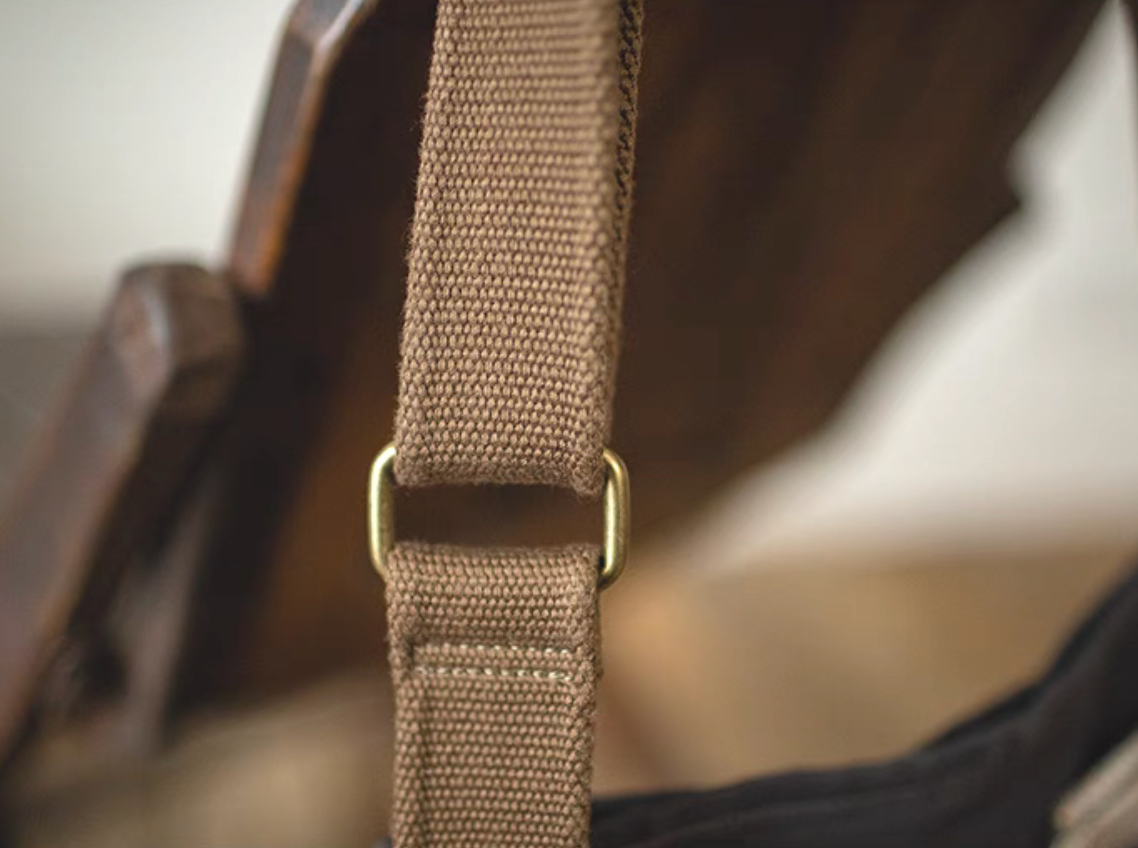 Minimalist Waxed Canvas Crossbody Bag