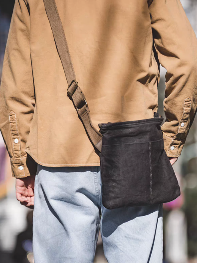 Minimalist Waxed Canvas Crossbody Bag