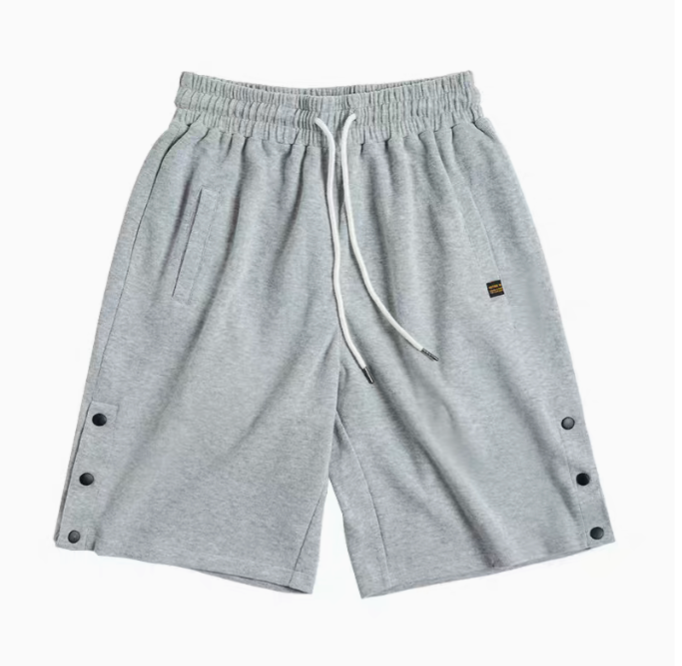 Knitted Button-Side Casual Shorts
