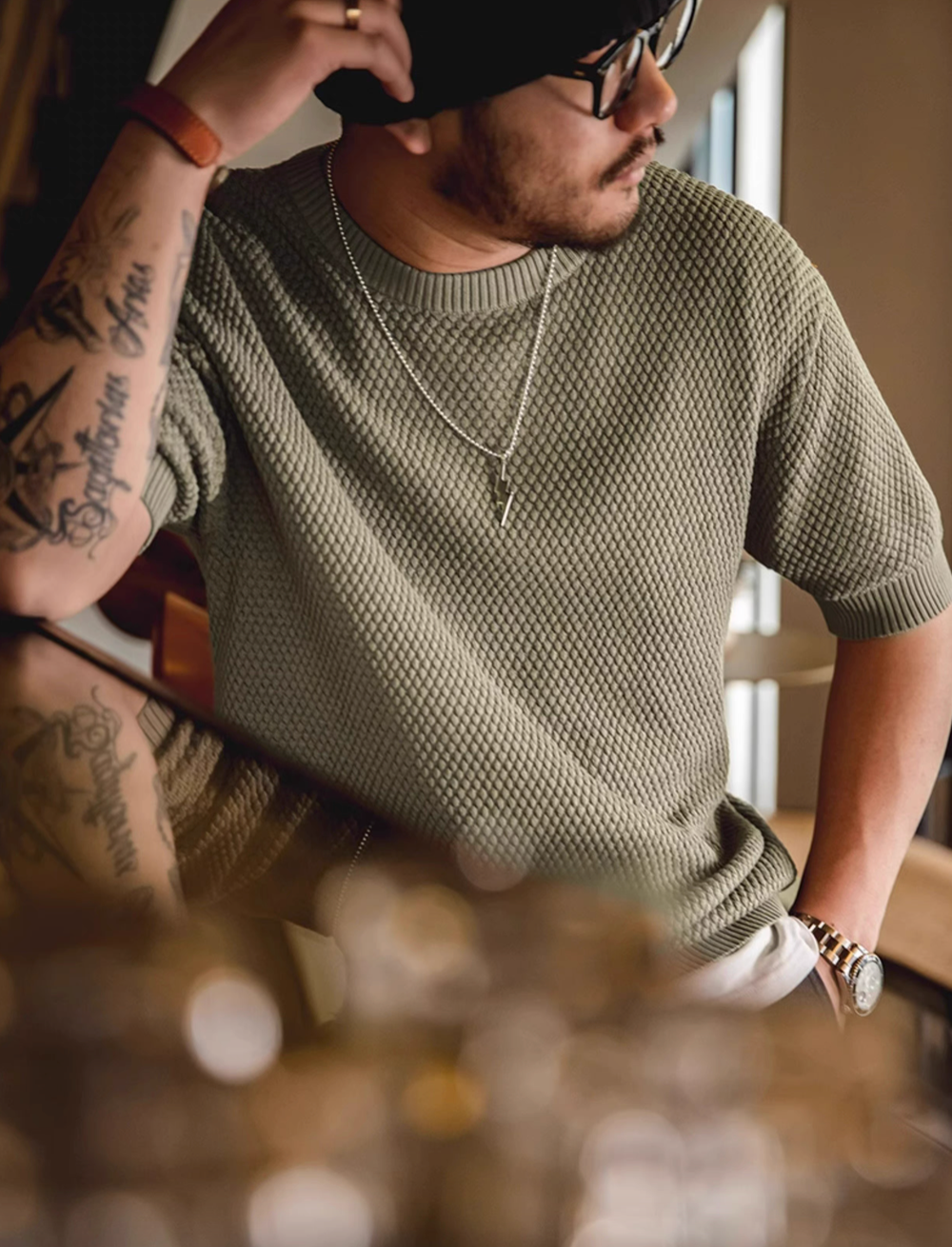 Vintage Textured Knit Tee