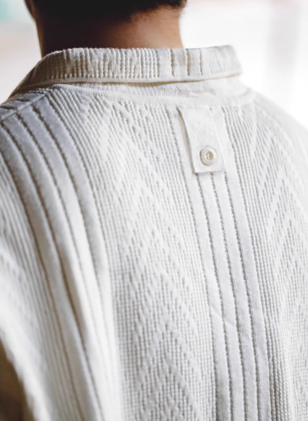 Chevron Weave Polo Sweater