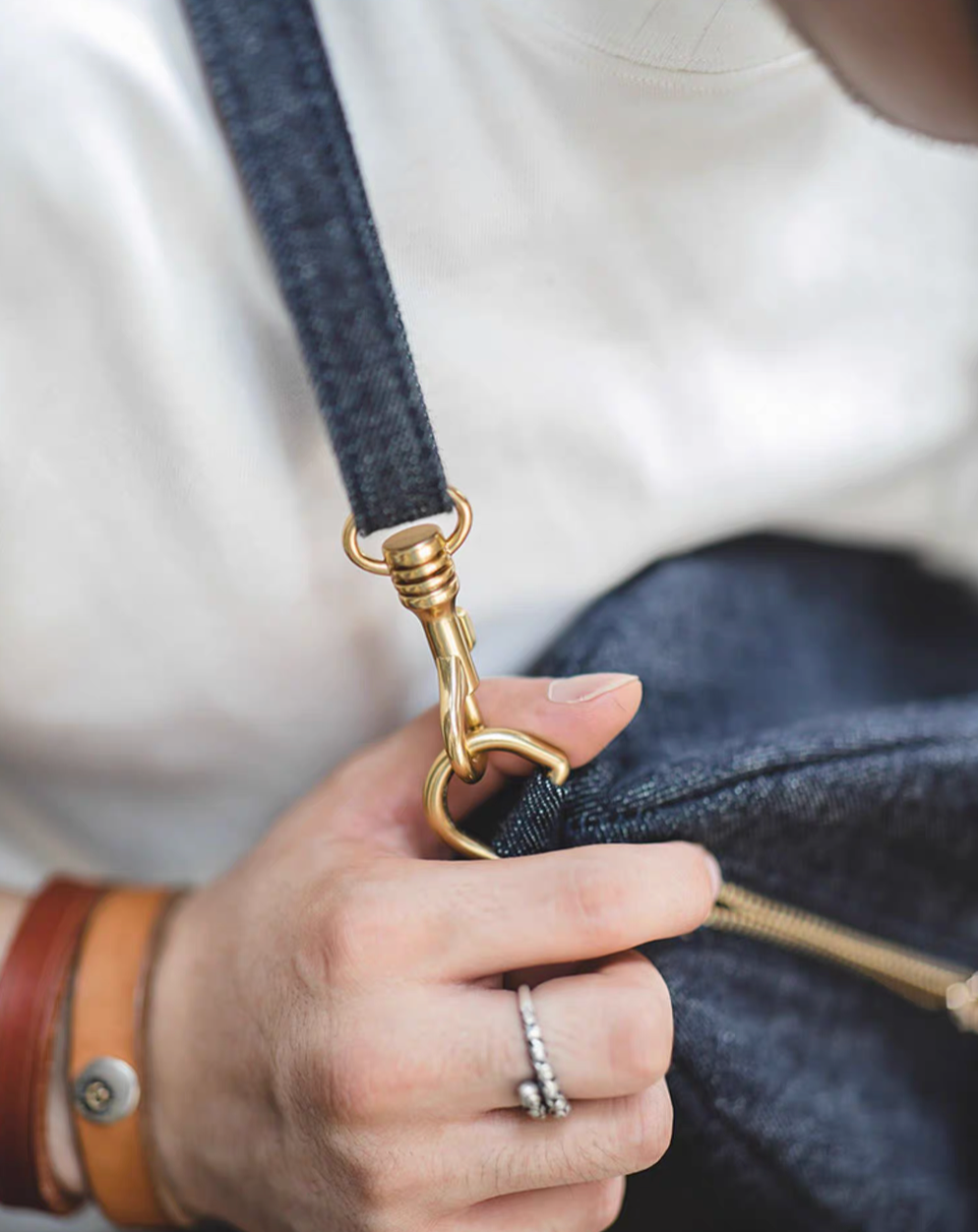 Goal-Line Denim Sling Crossbody Bag