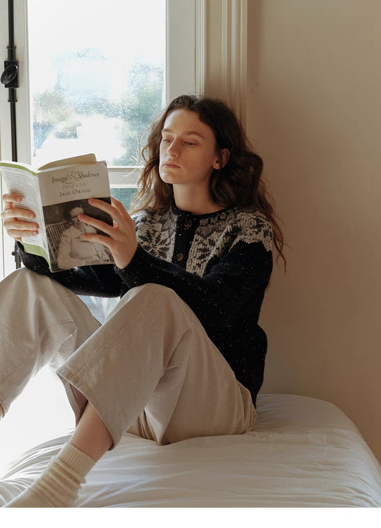 Aran-Inspired Textured Cable-Knit Cardigan Sweater