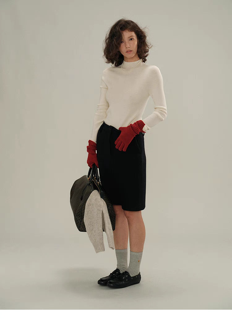 Classic Merino Wool Mock Neck Sweater