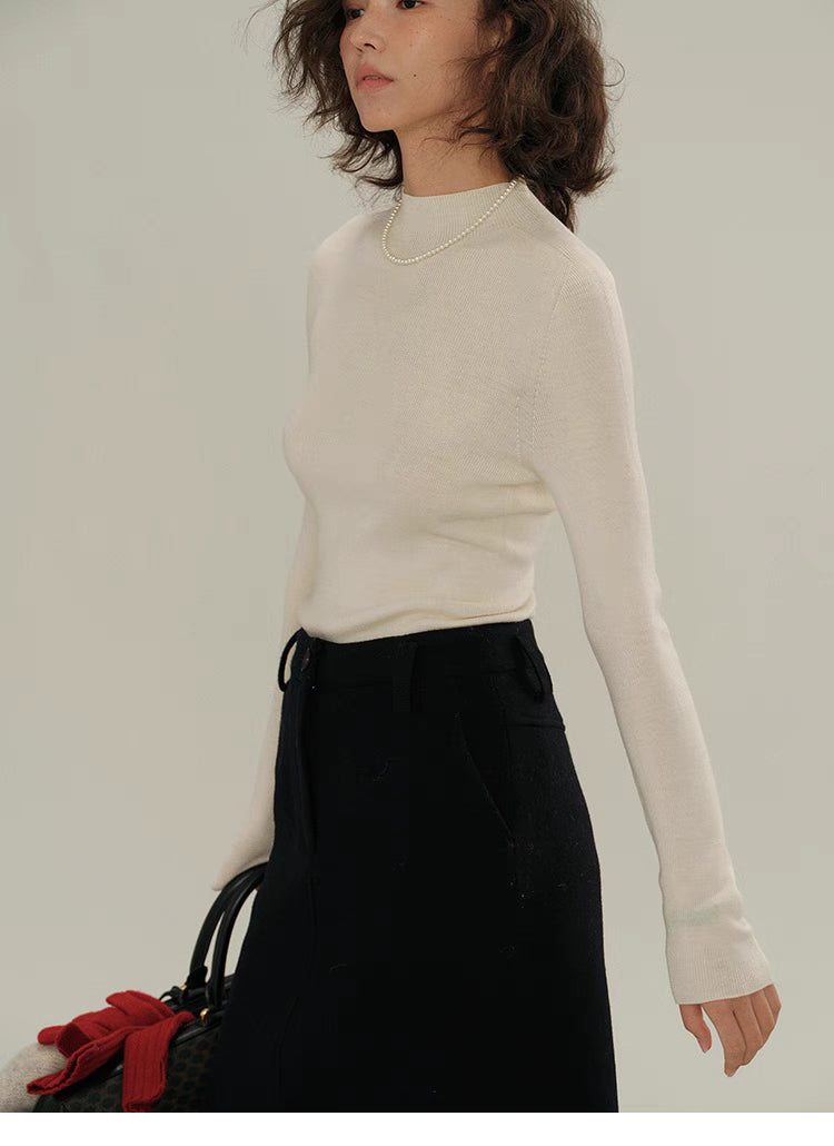 Classic Merino Wool Mock Neck Sweater