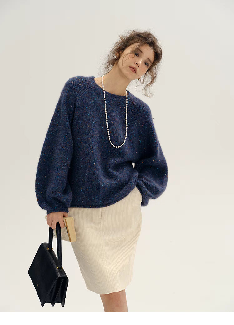 Confetti-Knit Relaxed Crewneck Sweater