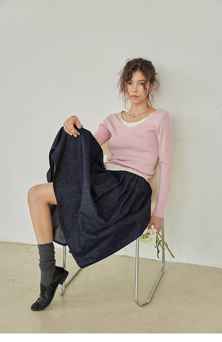 Layered Elegance Knit Sweater Top