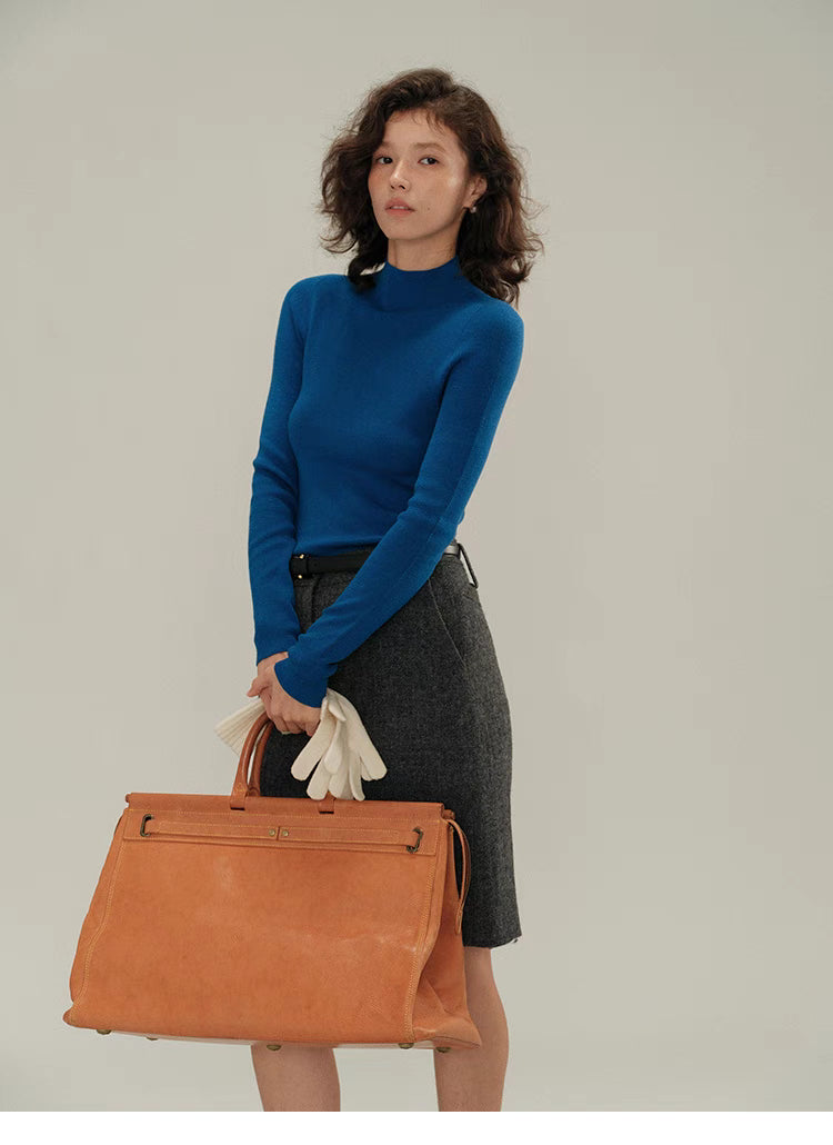 Classic Merino Wool Mock Neck Sweater