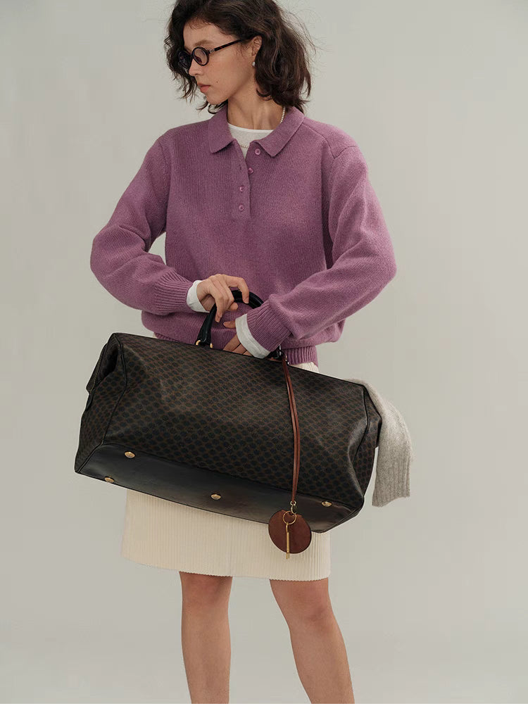 Chic Cropped Wool Polo Sweater