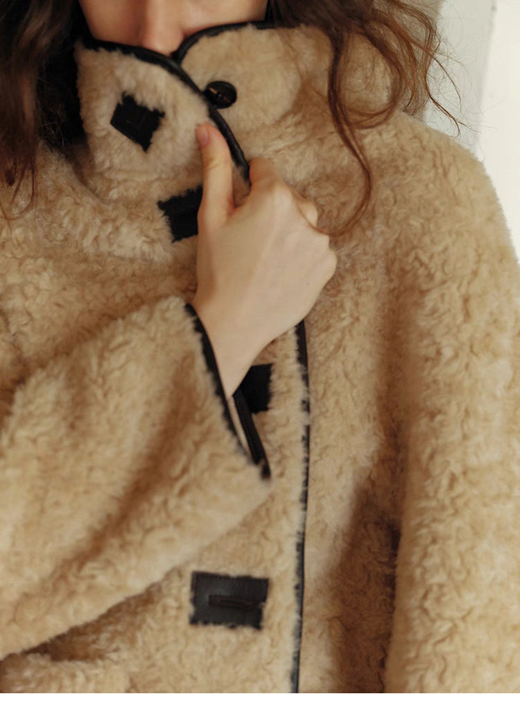 Luxe Contrast Shearling Coat