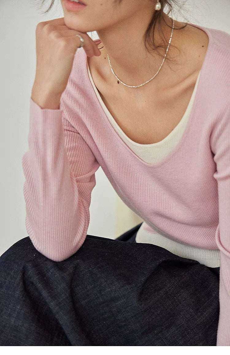 Layered Elegance Knit Sweater Top