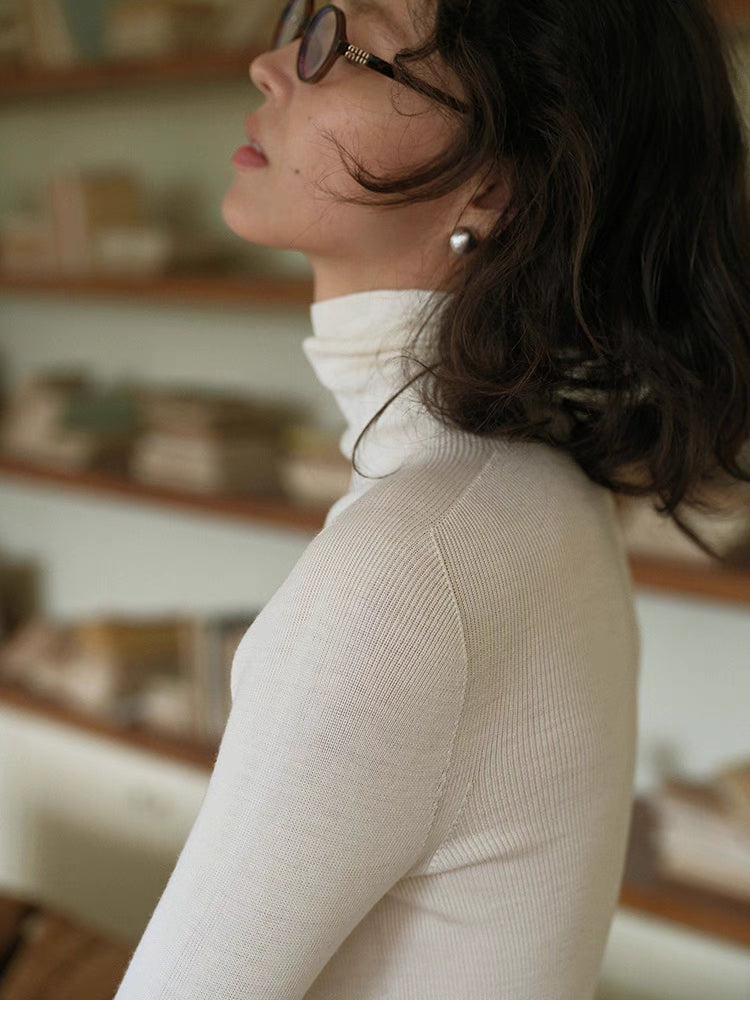 Classic Merino Wool Mock Neck Sweater