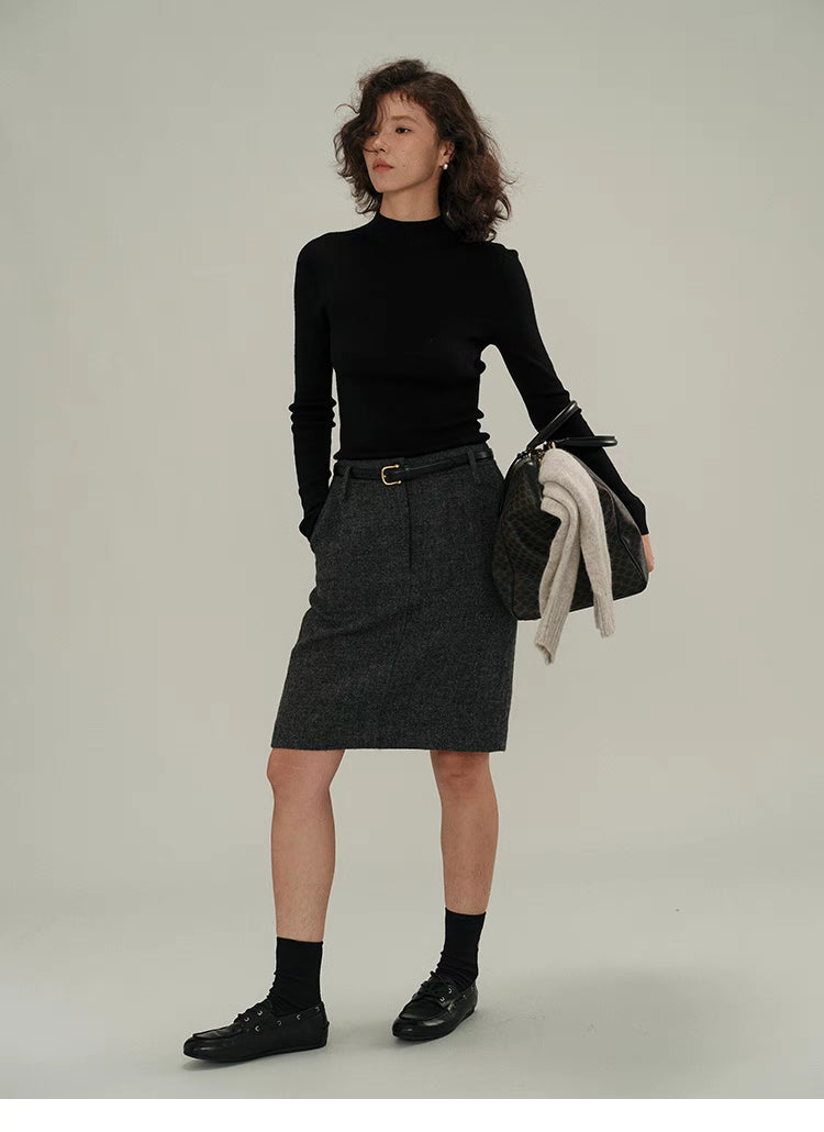 Classic Merino Wool Mock Neck Sweater