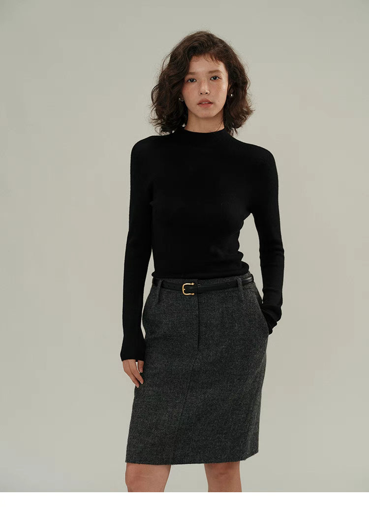 Classic Merino Wool Mock Neck Sweater