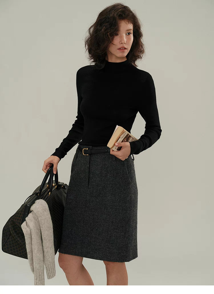 Classic Merino Wool Mock Neck Sweater