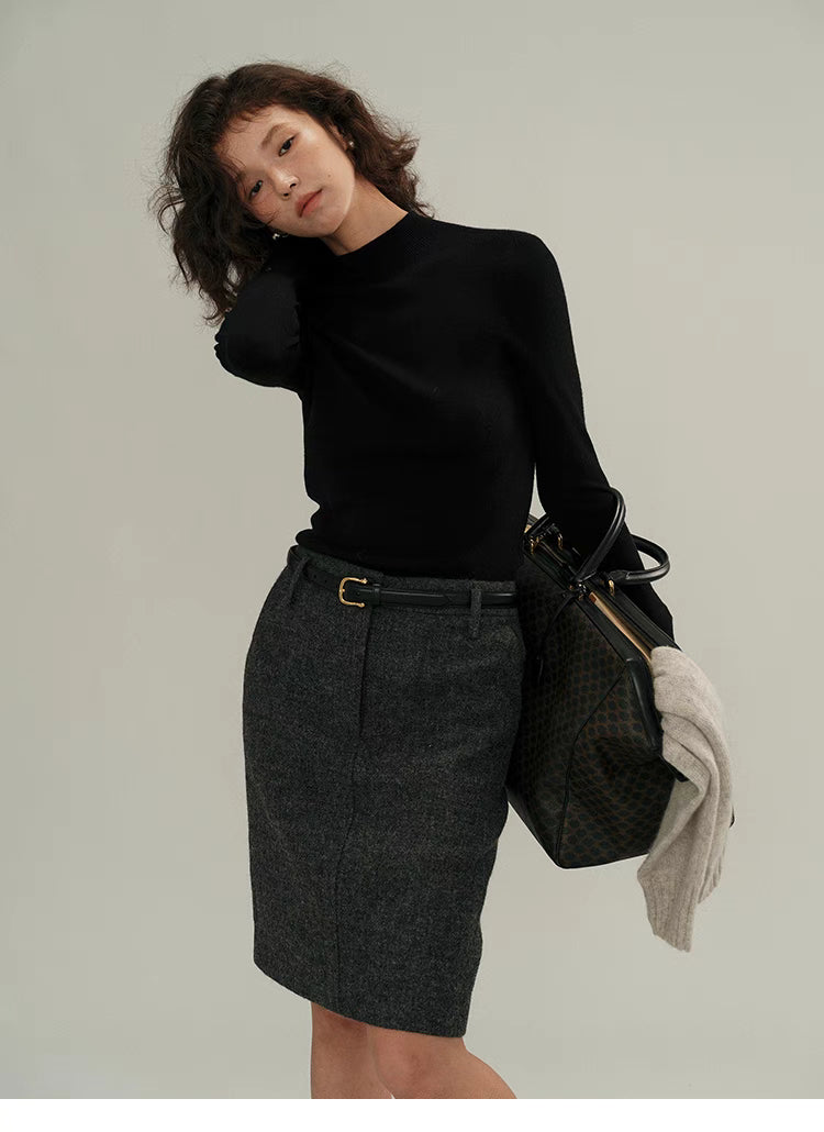 Classic Merino Wool Mock Neck Sweater