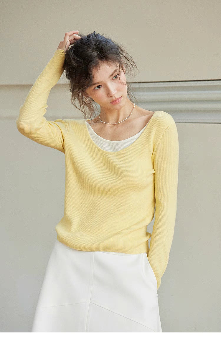 Layered Elegance Knit Sweater Top