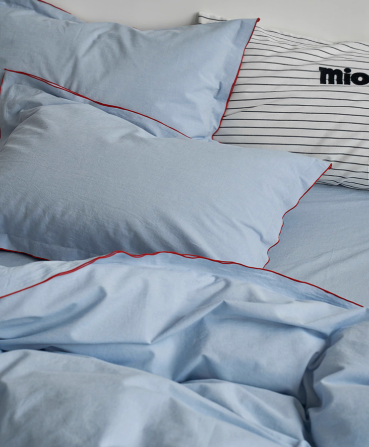 Nordic Style Cotton Edge-Stitched Duvet Cover, Sheet & Pillow Sham Set