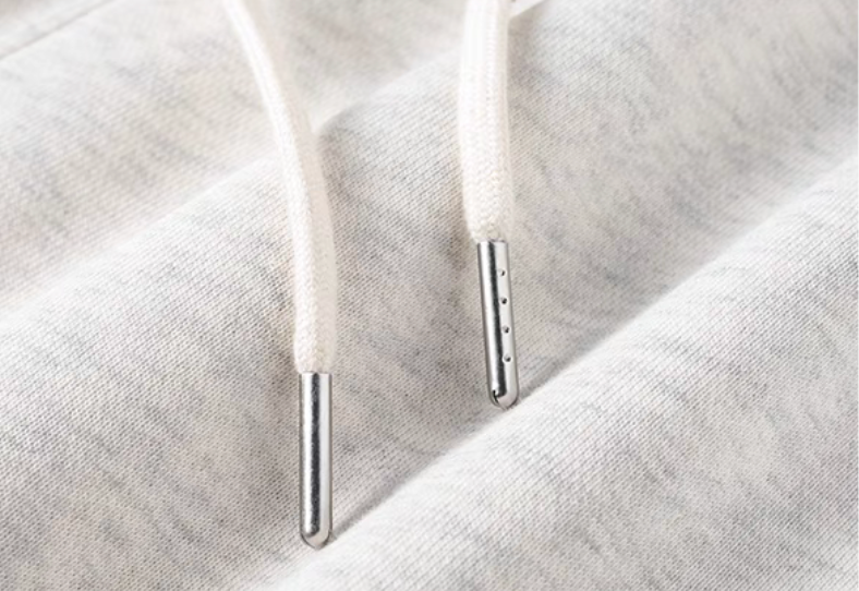 Cloth Relaxed Shorts Light Gray close-up of drawstring waist and elastic waistband construction