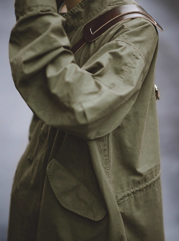 M-65 fishtail parka flap pocket close-up design