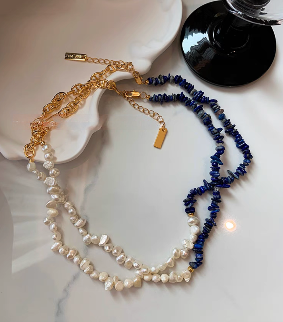 Luxe Lapis & Pearl Harmony Necklace