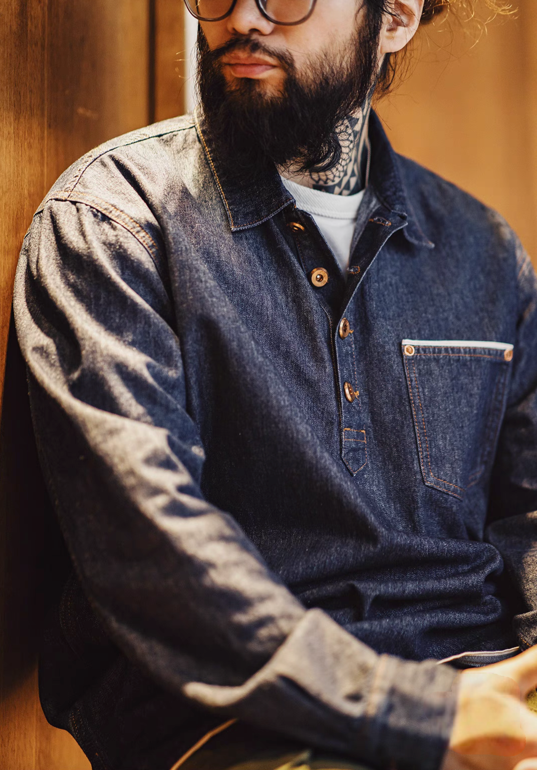 Denim Pullover Shirt