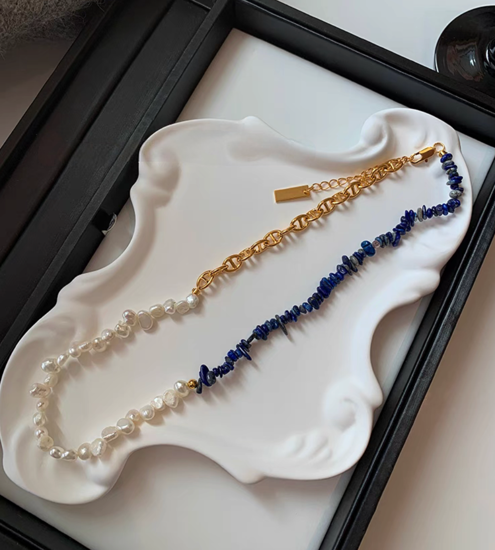 Luxe Lapis & Pearl Harmony Necklace